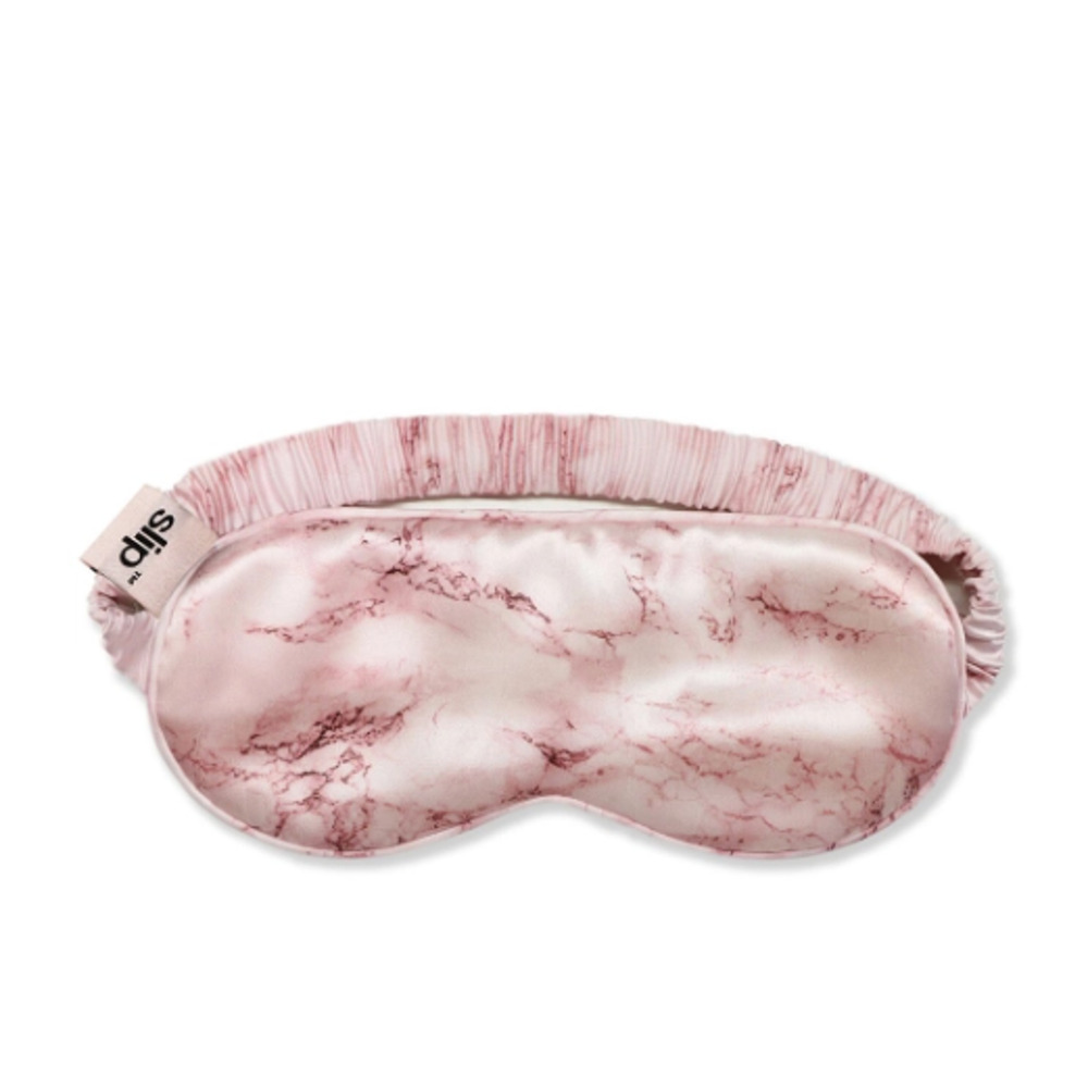 SLIP Women's Silk Sleep Mask Pink Marble 100% Pure Mulberry (One Size) NIB - Picture 3 of 6